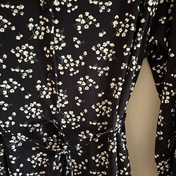 Long-Sleeved Button-Up Floral Midi Dress with Pockets - Uniqlo - Picture 7 of 7